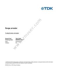 B88069X7450C502 Datasheet Cover