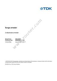 B88069X9311T203 Datasheet Cover