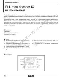 BA1604 Datasheet Cover