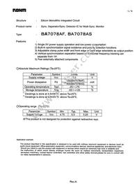 BA7078AF-E2 Datasheet Cover