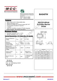 BAS40TW-TP Datasheet Cover