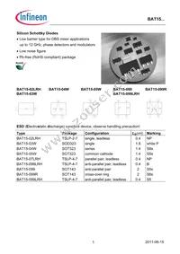 BAT 15-098LRH E6327 Datasheet Cover