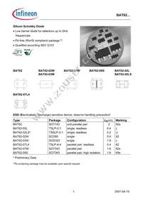 BAT 62-02W E6327 Datasheet Cover