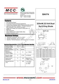 BAV74-TP Datasheet Cover
