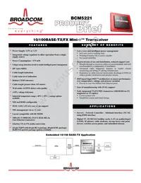 BCM5221KPB Datasheet Cover