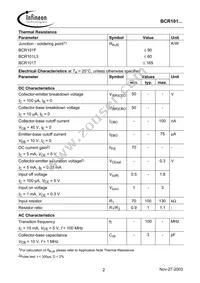 BCR 101T E6327 Datasheet Page 2