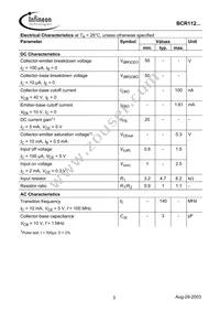 BCR 112T E6327 Datasheet Page 3