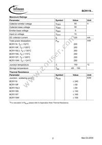 BCR 119T E6327 Datasheet Page 2