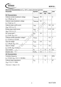 BCR 133T E6327 Datasheet Page 3