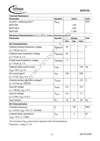 BCR 139T E6327 Datasheet Page 2