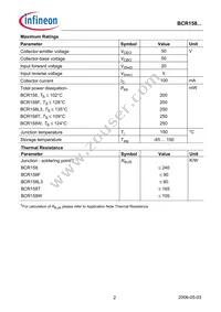 BCR 158T E6327 Datasheet Page 2