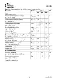 BCR 162T E6327 Datasheet Page 3