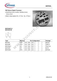 BCR 166T E6327 Datasheet Cover