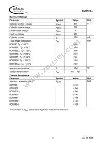 BCR 185T E6327 Datasheet Page 2