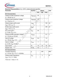 BCR 191T E6327 Datasheet Page 3