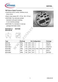 BCR 198T E6327 Datasheet Cover