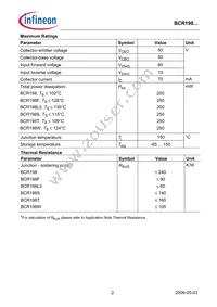 BCR 198T E6327 Datasheet Page 2