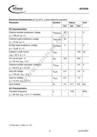 BCR 569 E6327 Datasheet Page 2