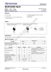 BCR12CM-16LH#BH0 Datasheet Cover