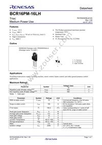 BCR16PM-16LH-1#B00 Datasheet Cover