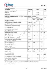 BCR191WE6327HTSA1 Datasheet Page 2