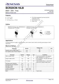 BCR20CM-16LB#BH0 Datasheet Cover