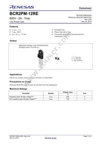 BCR2PM-12RE#B00 Datasheet Cover