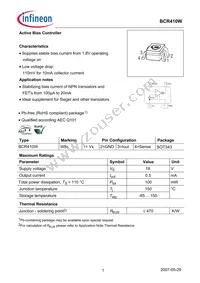 BCR410WE6327HTSA1 Datasheet Cover