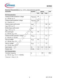 BCR503E6393HTSA1 Datasheet Page 2