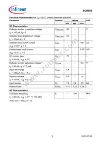 BCR505E6778HTSA1 Datasheet Page 2