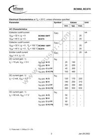 BCW60FNE6393HTSA1 Datasheet Page 3