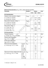 BCW60FNE6393HTSA1 Datasheet Page 4