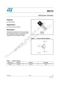 BD179 Datasheet Cover