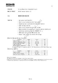 BD9892K-E2 Datasheet Cover