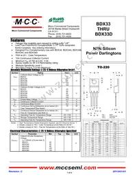 BDX33D-BP Datasheet Cover