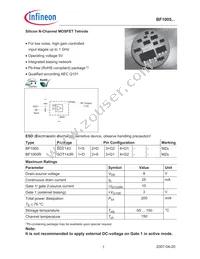 BF1005E6327HTSA1 Datasheet Cover