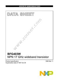 BFG403W Datasheet Cover