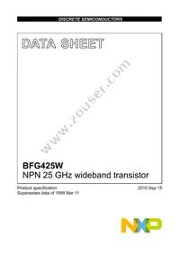 BFG425W Datasheet Cover