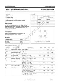 BFG505 Datasheet Page 2