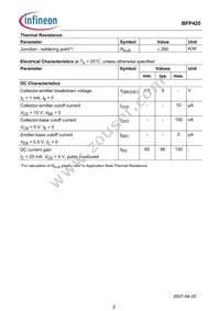 BFP 420F E6327 Datasheet Page 2