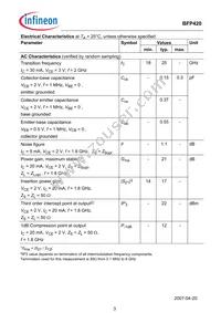 BFP 420F E6327 Datasheet Page 3