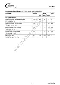 BFP 540F E6327 Datasheet Page 2