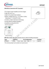 BFP 650F E6327 Datasheet Cover