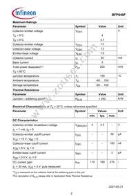 BFP640FE6327 Datasheet Page 2