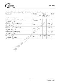 BFR 181T E6327 Datasheet Page 2