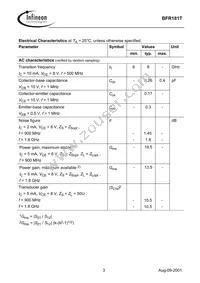 BFR 181T E6327 Datasheet Page 3