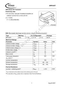 BFR 183T E6327 Datasheet Cover