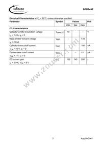 BFR 949T E6327 Datasheet Page 2