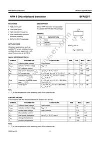 BFR520T Datasheet Page 2