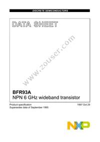 BFR93A Datasheet Cover